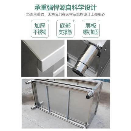 案板家用操作台桌子拉门工作台厨房切菜柜台面不锈钢商用