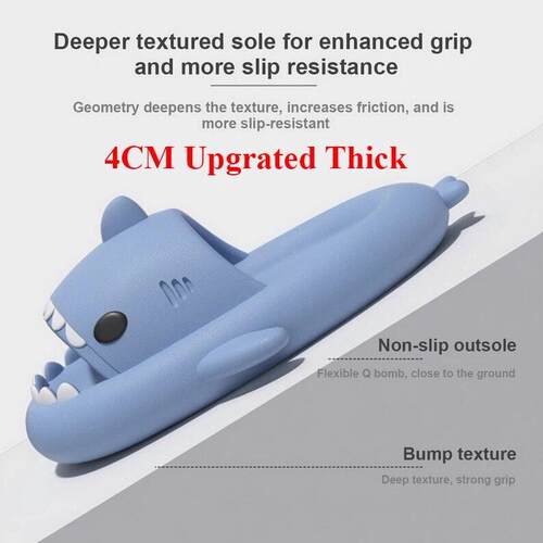 4CM Soft Man Women Shark Slippers Summer Beach Slides Anti-S