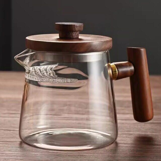 月牙公道杯带盖子耐高温玻璃公道杯加厚分茶器茶漏一体茶海套装家图片