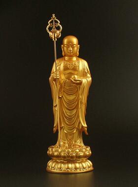 南无地藏王菩萨九华山站金地藏小佛像神像树脂工艺品吉祥地藏摆件