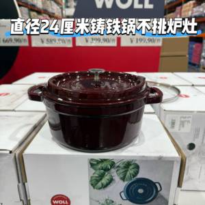 开市客代woll珐琅锅松露白铸铁锅汤焖锅家用电磁炉煲汤炖锅24厘米