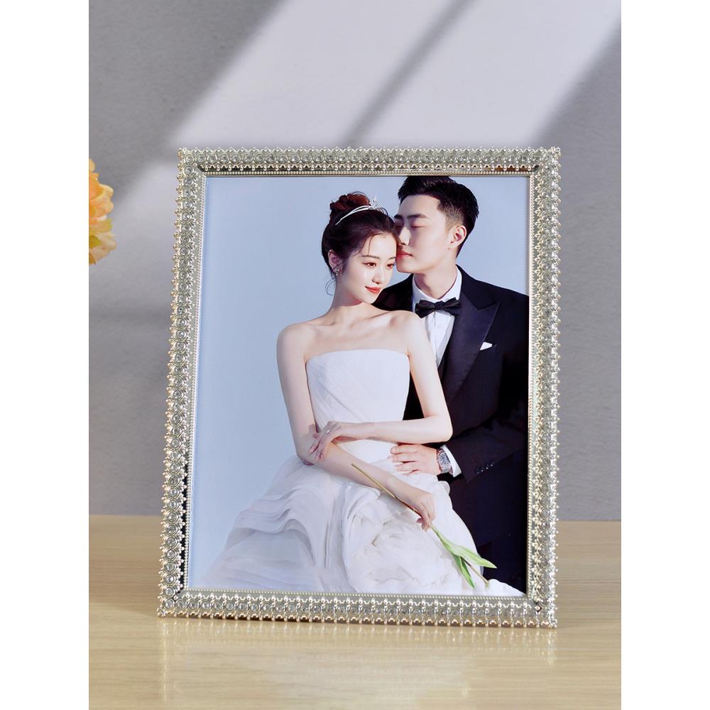 轻型豪华欧洲婚礼相框表创意金属6 7 8 10英寸家庭相框洗照片