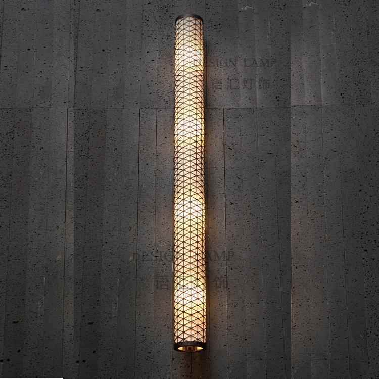 工厂直销新中式圆筒长条卫生间网格客厅壁灯酒店会所过道餐厅样板