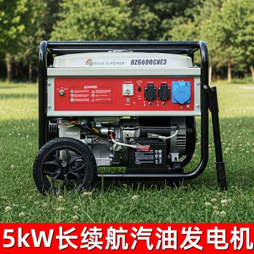 5kW汽油发电机220V便携式应急电源工业发电机组贴牌OEM/ODM
