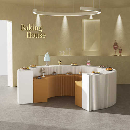 批发单层白色展会折叠陈列产品中岛临时现货货柜展台展示台纸的台