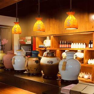 酒坛吊灯1084中式复古创意厅饭店酒馆门灯民宿客栈装饰大餐锅店灯