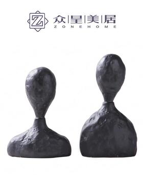 现代北欧极简样板房酒店摆场软装饰品抽象人物艺术品陈设家居摆件