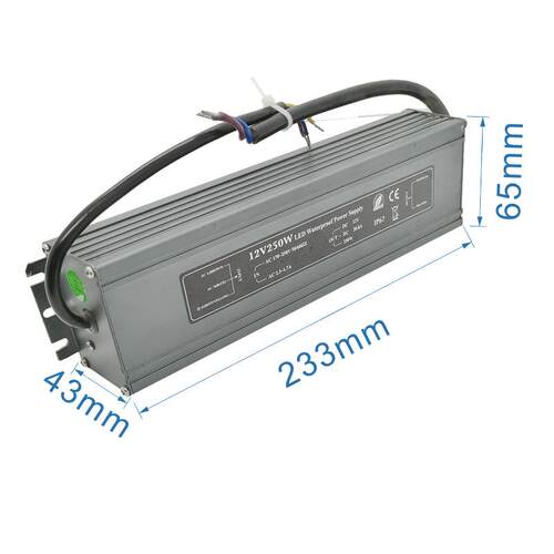 IP68 12V20.8A250W全防水开关电源LED工程带电源亮化大功率工业级