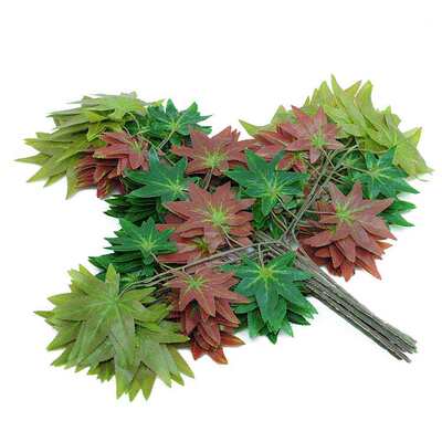 仿真枫叶树枝道路绿化假树叶子园林工程装饰树枝表演人造仿真树枝