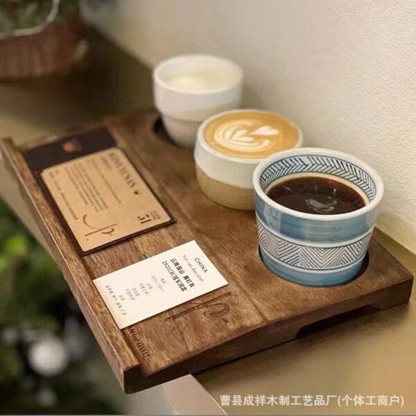 美式咖啡杯托盘威士忌红酒吧杯实木杯垫品鉴杯托啤酒木托盘
