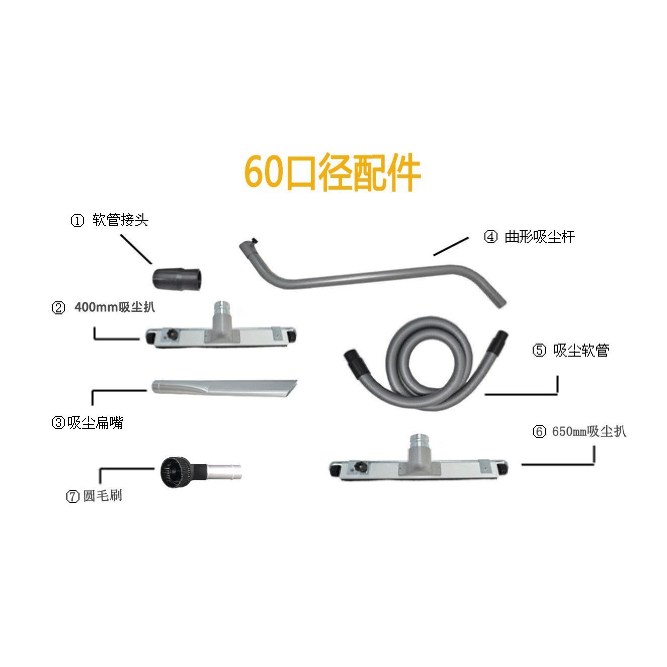 威德VIO睿诺工业吸尘器吸尘用径扒圆毛刷扁吸嘴0口径50口640口径
