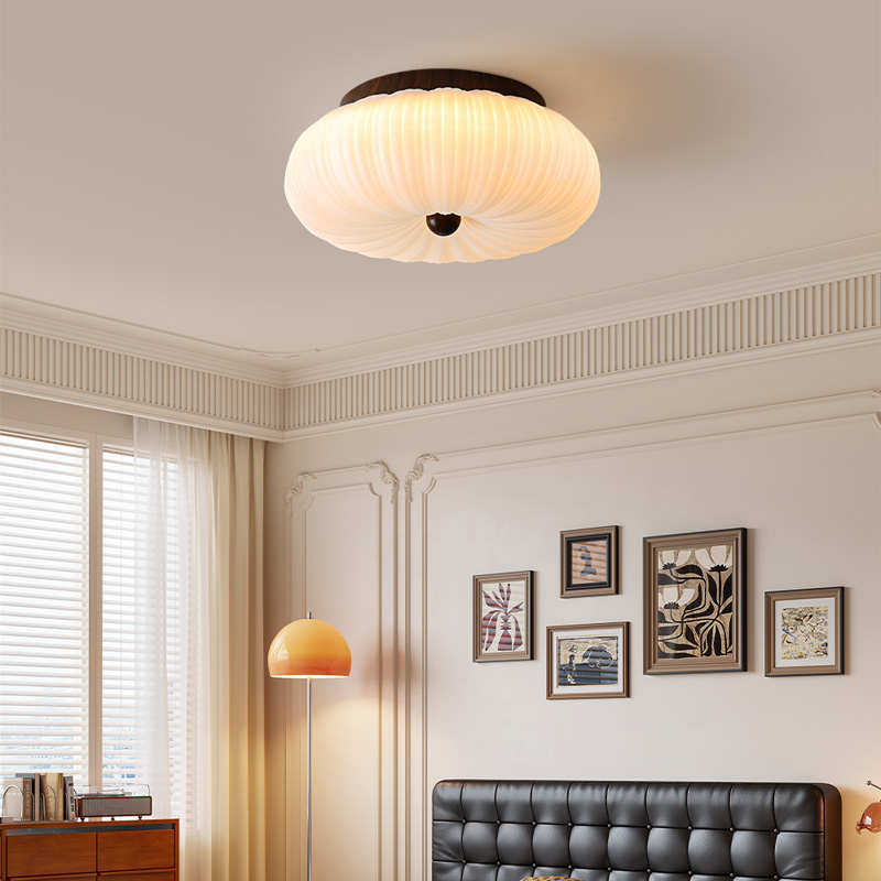 护眼中古简约卧室吸顶灯房间奶油风花瓣南瓜高显指LED光吸顶灯具,家装灯饰光源,智能吸顶灯,淘宝优惠券,粉丝福利购,淘宝优惠卷