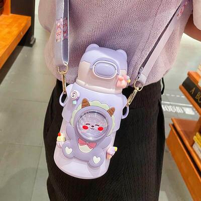 520ML Kids Water Bottle with Straw for Children Girls School