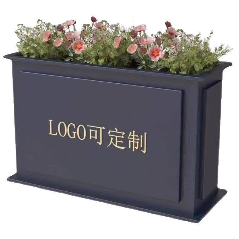 户外不锈钢花箱铁艺花架门店隔断市政花槽阳台景观花台围栏可定制