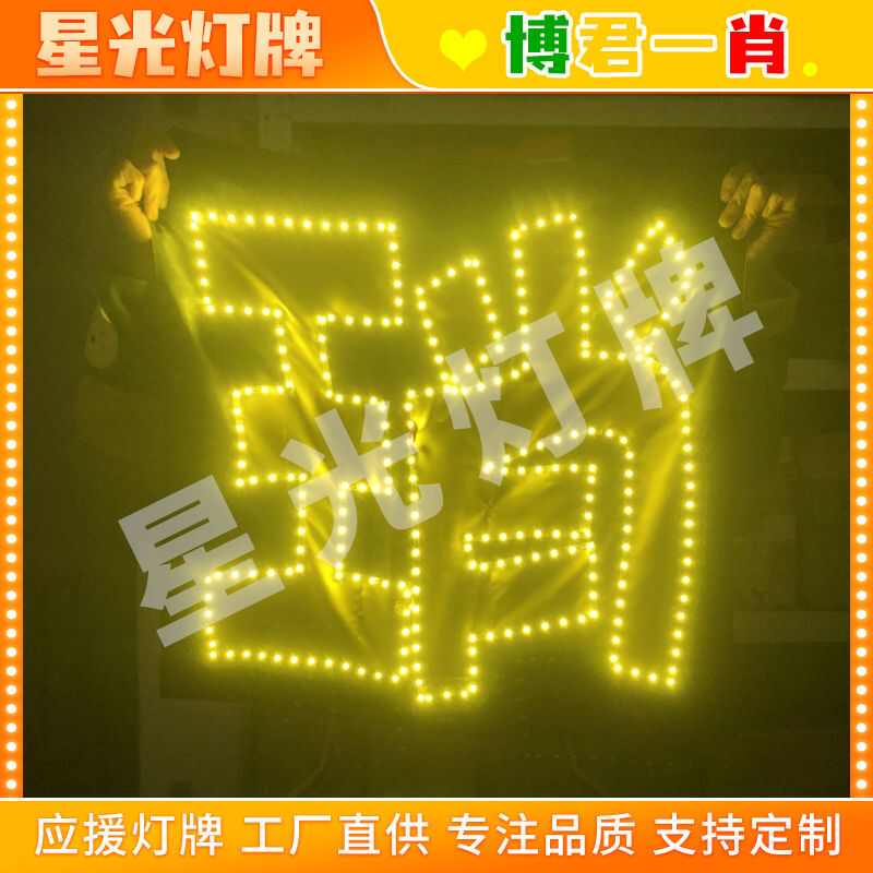 琑灯牌博君一肖百香果演唱会应援灯牌头戴胸牌歌迷LED贴片超薄