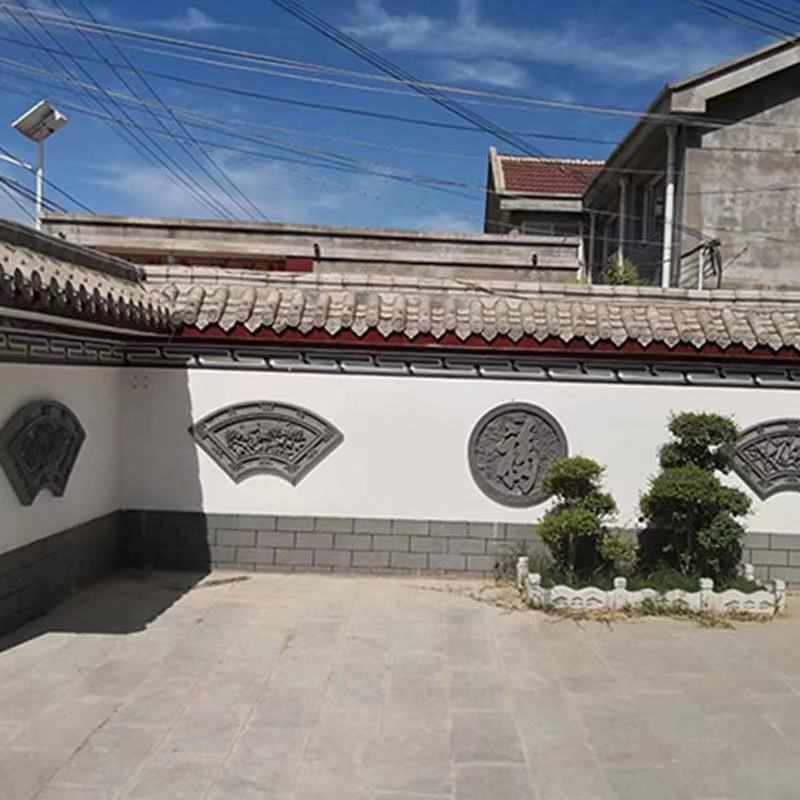 现货供应扇形砖雕镂空梅兰竹菊砖雕 中式影壁墙砖雕挂件浮雕