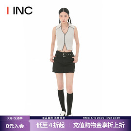 yuse设计师品牌iinc23ss系带，粗裁牛仔迷你短裙裤