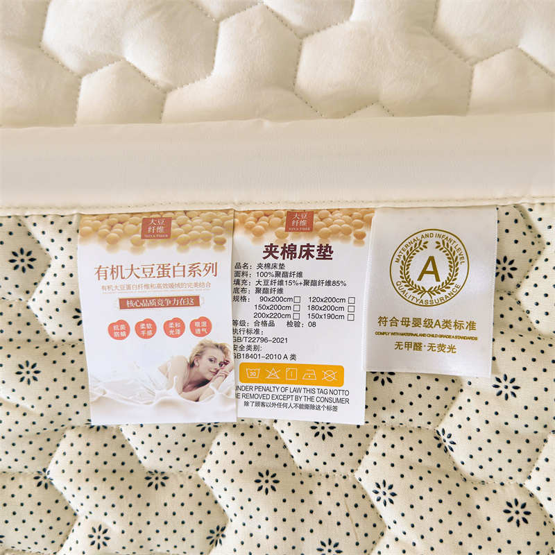 原棉大豆夹棉床垫家用床护垫席梦思保护垫刺绣软垫可折叠床褥