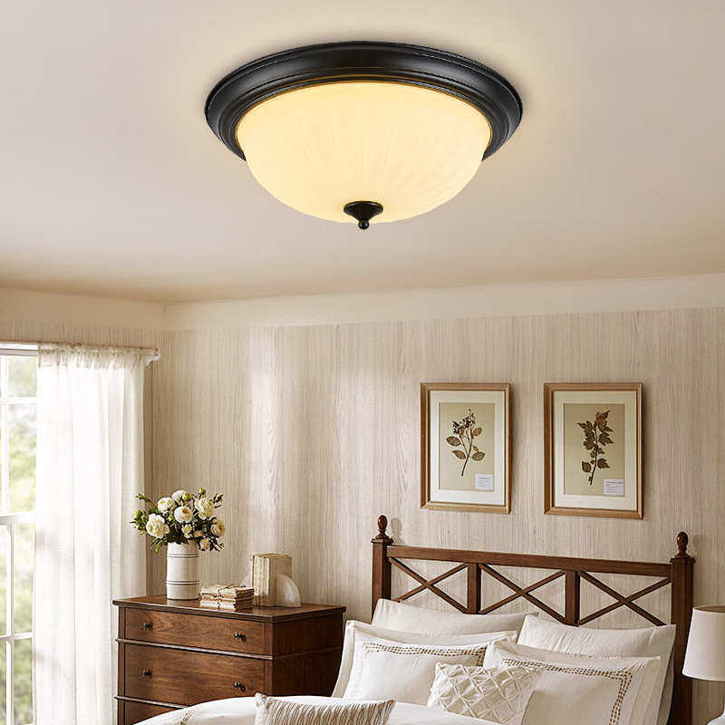 美式乡村卧室灯头灯具简约主圆形卧房书房法式灯e27复古间吸顶灯,家装灯饰光源,智能吸顶灯,淘宝优惠券,粉丝福利购,淘宝优惠卷