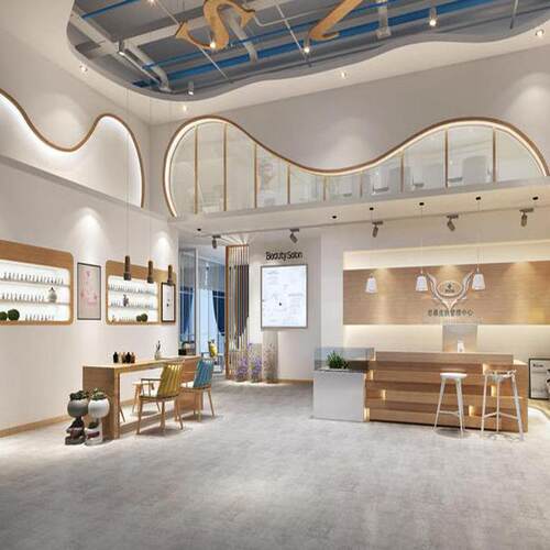 展厅效果图装修商场展柜餐厅奶茶店饭店设计,全案si设计,vi设计
