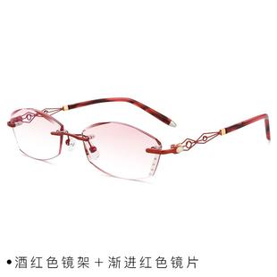 400 300 00度防辐射配有度数5 200 高档渐变色无近框视眼镜女100