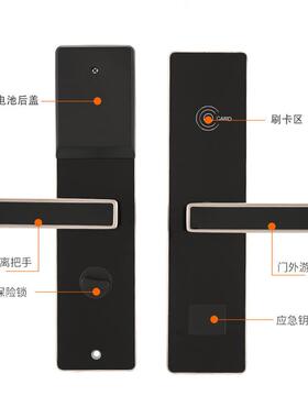 酒店不钢卡门锁宾馆I磁卡感应锁公寓刷锁K6091锈智能C卡木门防盗