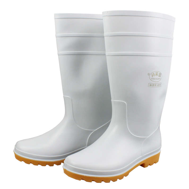 固莱科雨鞋高筒食品卫生靴白色水鞋厨房防滑耐磨套鞋耐酸碱油雨鞋