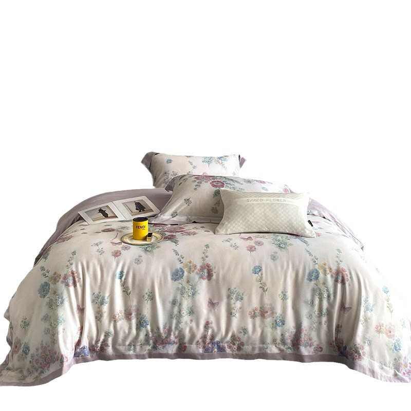 天丝棉磨毛印花四件套美式花卉床上用品田园高级感秋冬被套床单,床上用品,床品套件/四件套/多件套,淘宝优惠券,粉丝福利购,淘宝优惠卷