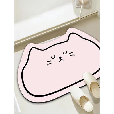 加厚家用浴室硅藻泥软垫吸水速干脚垫浴室门口防滑耐磨卡通异形垫