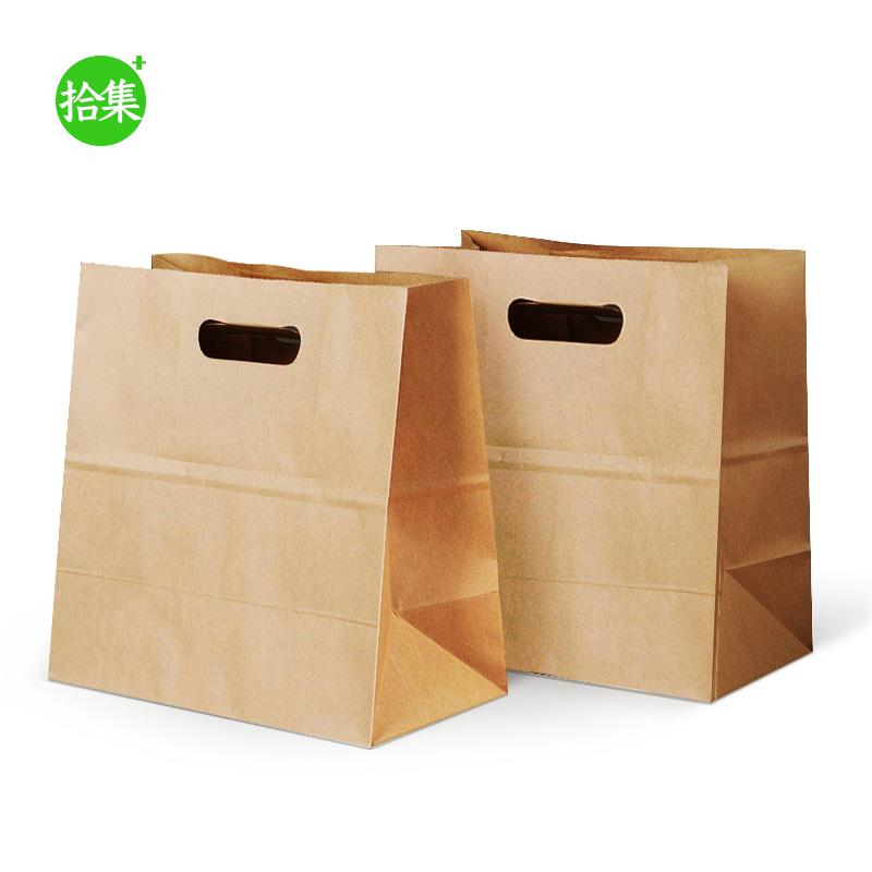 牛皮纸袋大号食品水果甜品零食面包袋外卖打包手提袋包装袋定制