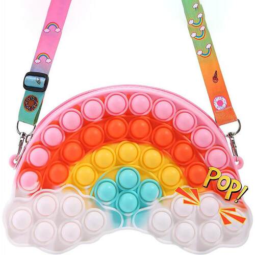 Rainbow Bag Pop Kawaii Fidget Coin Purse Push Bubble Toys Wo