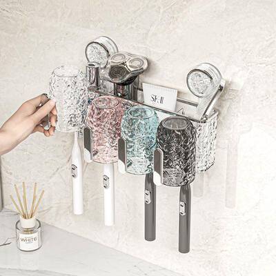 Suction Cup Toothbrush Holder Wall-Mounted No-Drill with Han