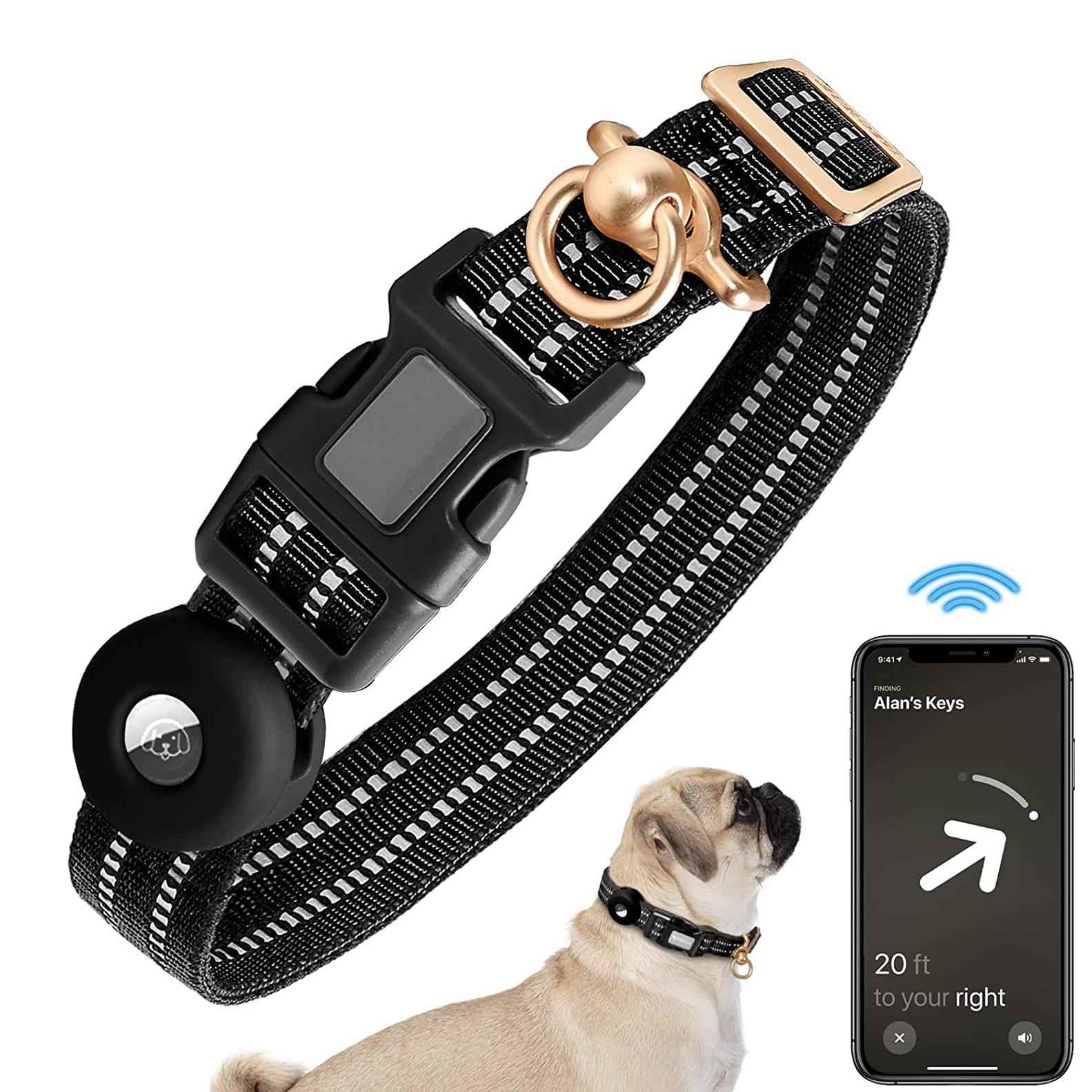 中型犬安全狗项圈airtag项圈透气反光防走丢宠物项圈狗狗围脖饰品