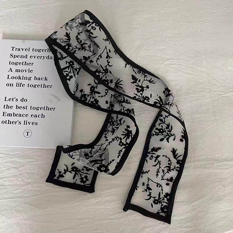 复古法式黑色蕾丝丝巾发带女绑发高级感长飘带编发丝带扎头发发绳,家庭/个人清洁工具,束发带,淘宝优惠券,粉丝福利购,淘宝优惠卷