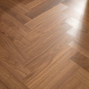 大自然原木色奶油风橡木新三层人字拼地板黑胡桃木实木复合木地板