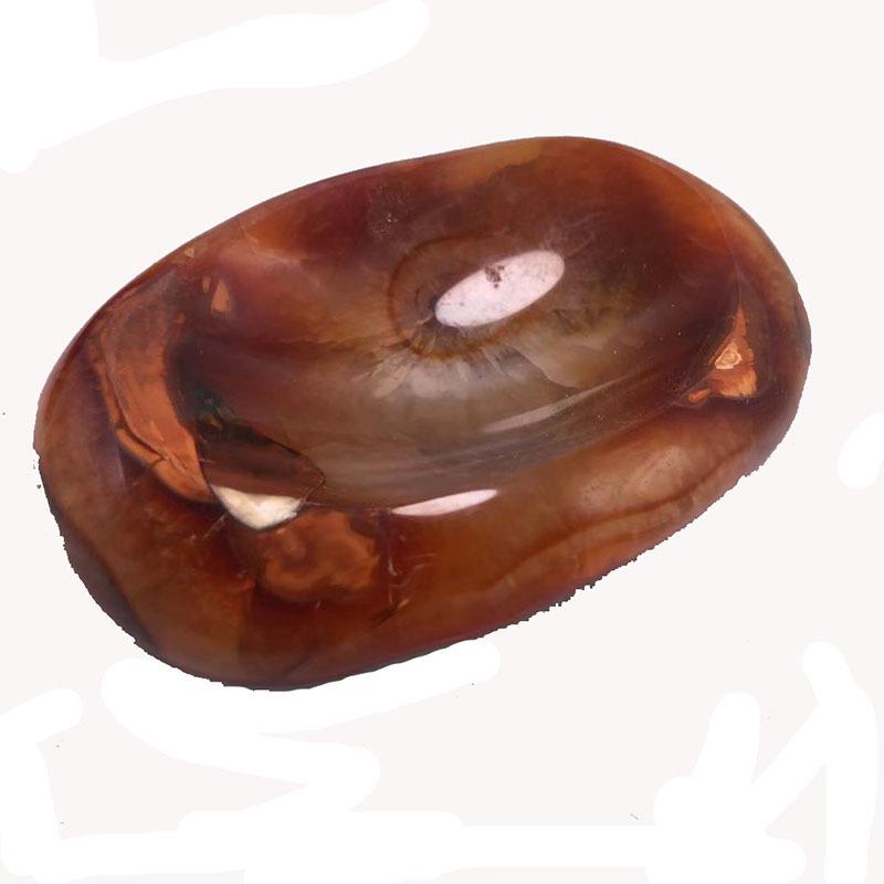 天然玛瑙原石烟灰缸玉髓红玛瑙摆件原石笔洗砚台摆件