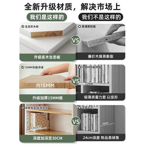 实G573D木书架落置物架多层客厅展示储柜靠墙柜物学子生家用儿童