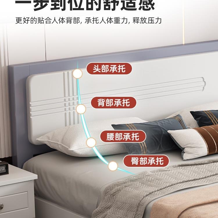 木床现代简约1米8经主卧双人床1.5米出米租房用济性实1.2单0412人