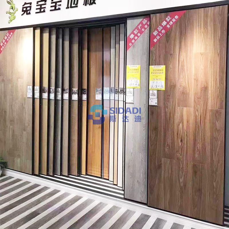 木地板展示架推拉木门展架可移动生态板样品展示柜落金属架储物