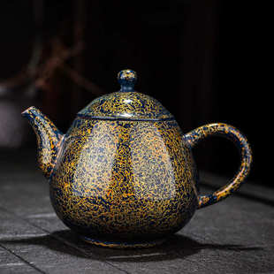 茶壶单壶家用高档泡茶壶办公室高端茶具 大漆紫砂龙蛋壶纯手工中式
