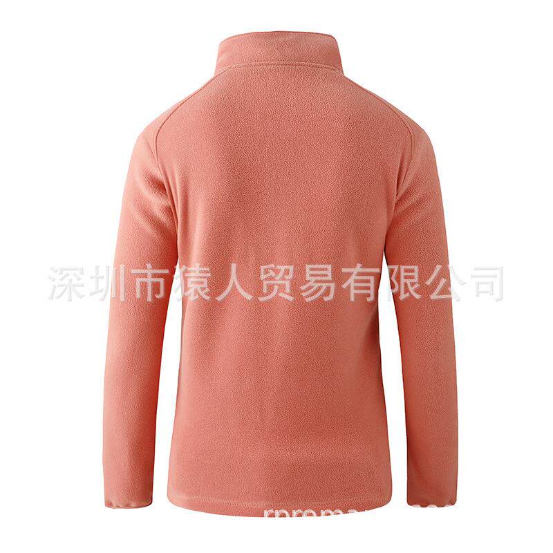 新款直销团购秋冬户外抓绒外套女加绒加厚保暖防风抓绒卫衣立领摇