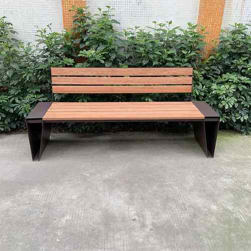 台不锈钢园椅庭公双人防腐木靠背椅GYY002阳景观长条凳商场公共长