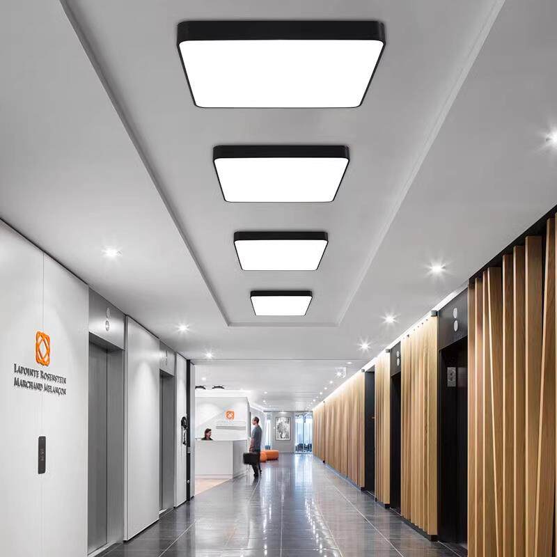 正方形LED吸顶灯600x600办公室简约现代方形走道吸顶灯长方形灯具