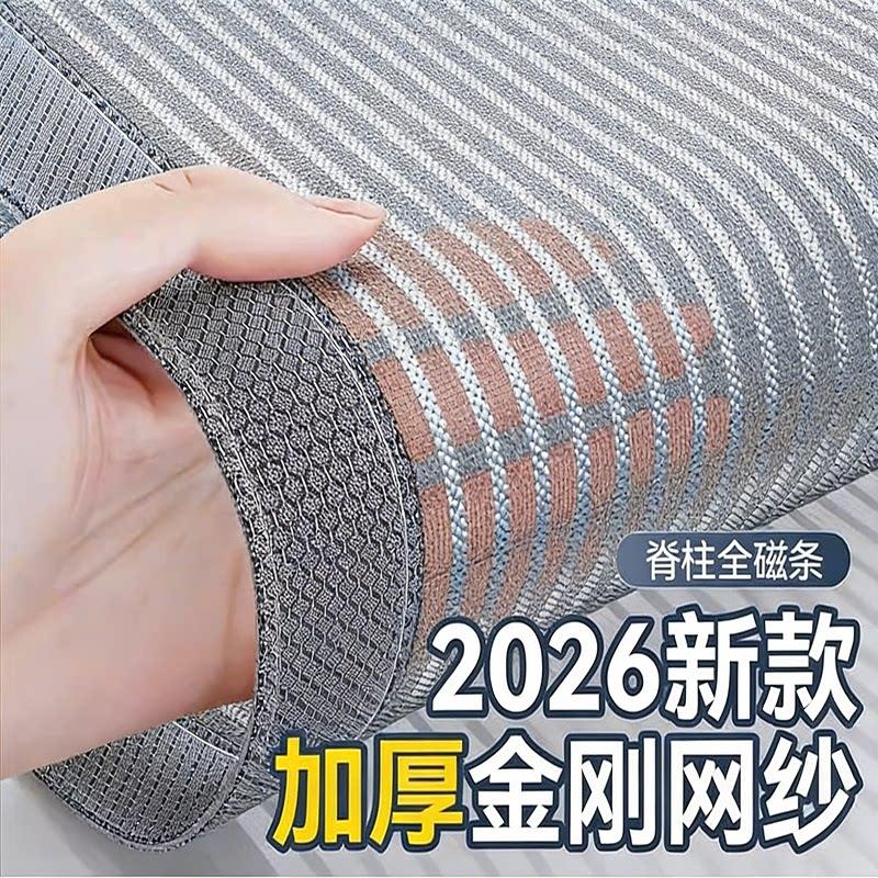 夏季防蚊蝇自吸门帘全磁铁条加密金刚网纱窗门强力磁铁免安装魔术图片
