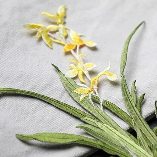 Iron on Orchid Embroideried Patches DIY Crafts Exquisite