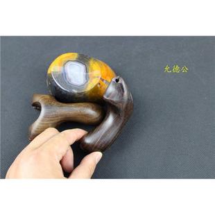 实木黑檀木乌木紫光檀免绑手工精致扁皮筋弹弓户外室内设计把玩弓