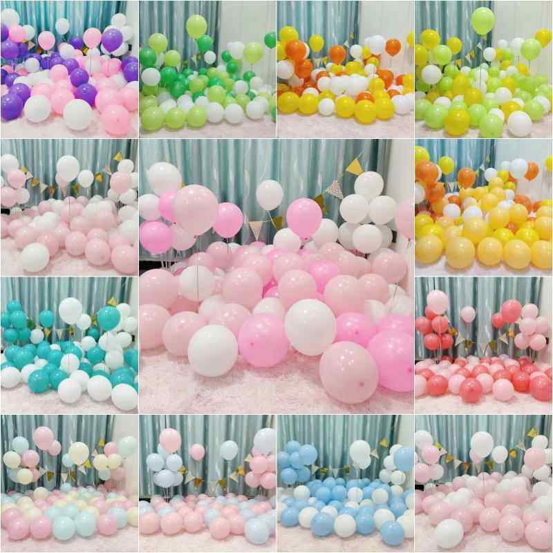 10寸气球玛卡龙色开 业装饰活动场景结婚拱门红色加厚生日派对布