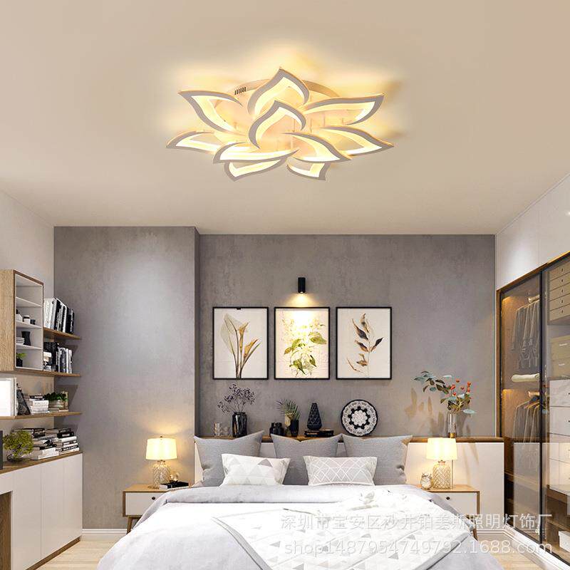 北欧客厅灯大气家用led吸顶灯调光花形温馨浪漫创意个性主卧室灯