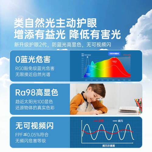 中山家装灯饰普瑞98显全光谱吸顶灯 家用客厅卧室超薄护眼吸顶灯
