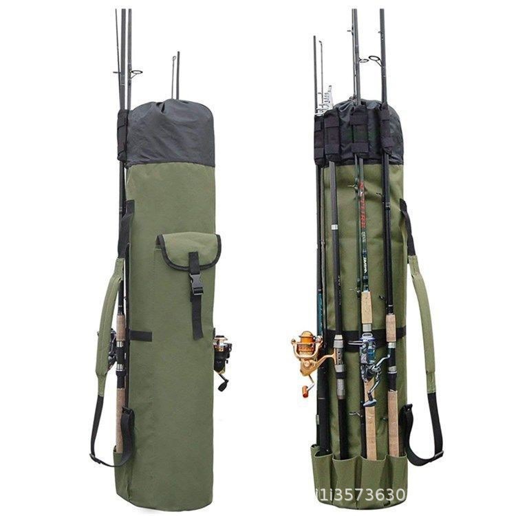 圆柱形折叠鱼竿束口简约渔具包